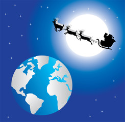 Obraz na płótnie Canvas holiday background with santa in space