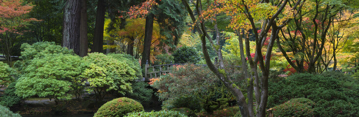 Wooden bridge, Japanese Garden - Powered by Adobe