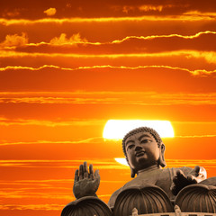 Buddha at sunset