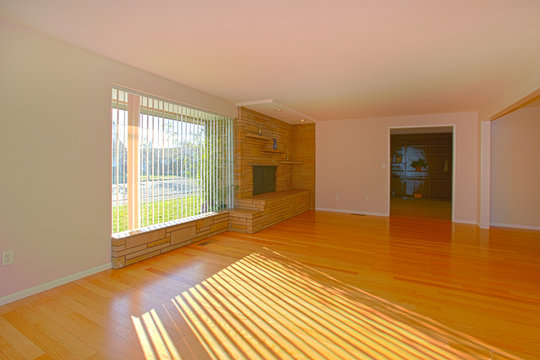 Asian living room with sunny window and fireplace