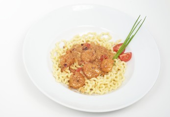 Nudeln an Scampi Tomaten - Sahne Sauce