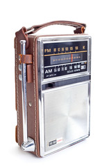 XXXL Vintage AM FM Radio on White Background