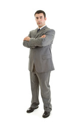 Confident Hispanic Man Standing with Arms Crossed Isolated