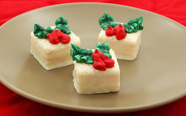 Holiday Petit Fours Set On Plate