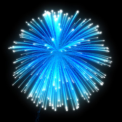 Blue festive fireworks at night