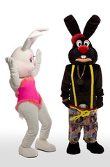 mascot bunny costume - confused scene