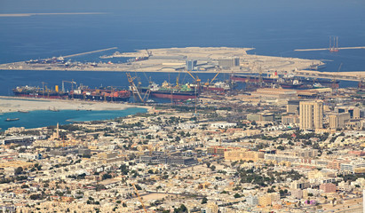 Obraz premium Construction of artificial islands. Dubai.