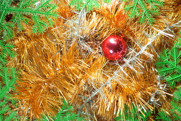 Frame from Christmas ornaments
