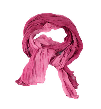 Pink cotton scarf isolated on a background