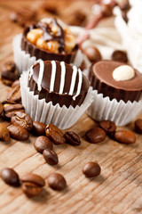 chocolate sweets with coffee beans