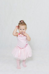Cute baby girl in pink