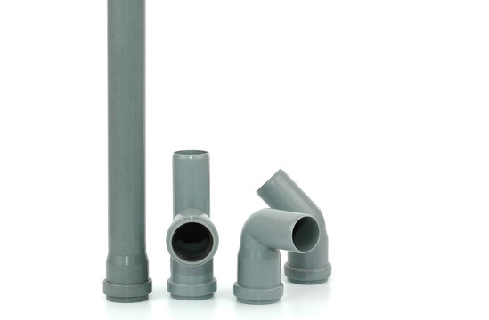 photo of various PVC fittings for drainage
