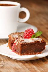 chocolate cake with raspberry
