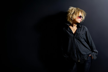 Portrait of the girl with a mad hairdress