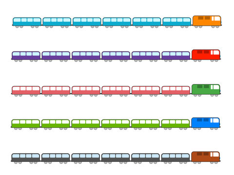Railway - passenger trains vector illustration
