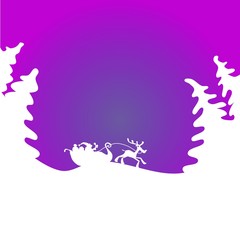 Purple Christmas background with Santa Claus