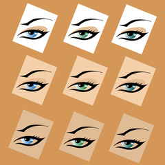beautiful female eye concept in different colors