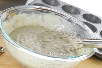 Blueberry muffin batter