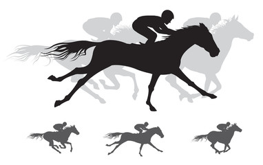 Horse race vector Silhouettes