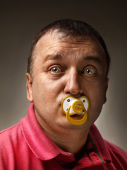 Adult Man with Pacifier