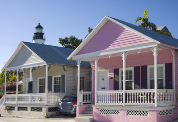 Rental traditional houses in Key West, Florida - obrazy, fototapety, plakaty