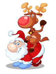 santa and rudolf
