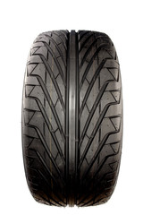Close-up of tread on tire or tyre isolated on white © Stillfx