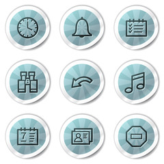 Organizer web icons, blue shine stickers series