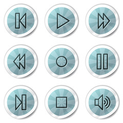 Walkman web icons, blue shine stickers series