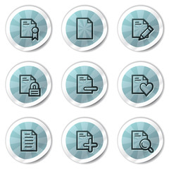 Document web icons set 2, blue shine stickers series