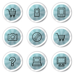 Electronics web icons set 1, blue shine stickers series