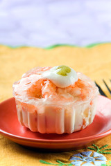 dessert di gamberetti in gelatina