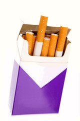Cigarettes in open packet