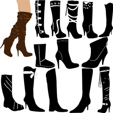 boots collection - vector