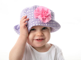 Smiling baby with hat