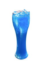 Blue   cocktail isolated on white .