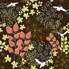 Seamless floral vector pattern
