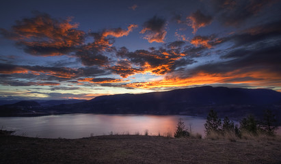 Vibrant Mountain Sunset Panorama