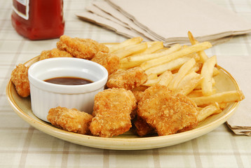 Chicken nuggets and fries