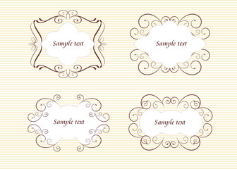set of design elements in vintage style vectorized