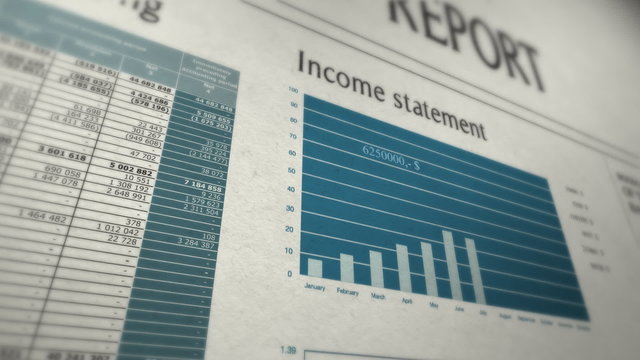 Financial news concept with animated charts