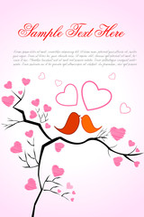 valentine card with birds