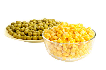 Canned corn and pea