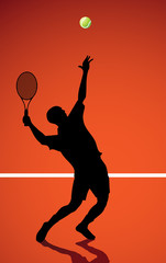Tennis player silhouette vector