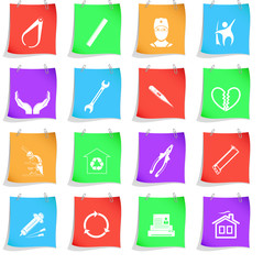 Vector set of note papers