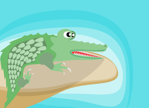 cartoon crocodile huntig