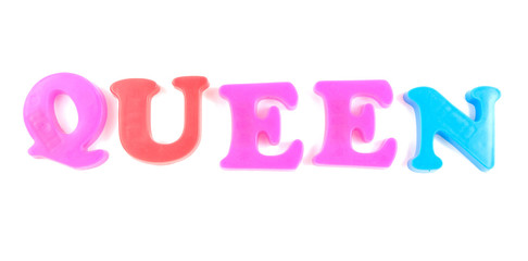queen written in fridge magnets