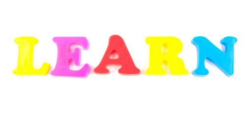 laern written in fridge magnets