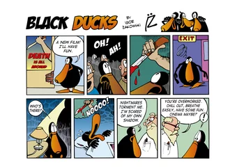 Abwaschbare Fototapete Comics Black Ducks Comic-Strip Folge 63