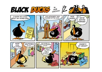 Abwaschbare Fototapete Comics Black Ducks Comic-Strip Folge 62